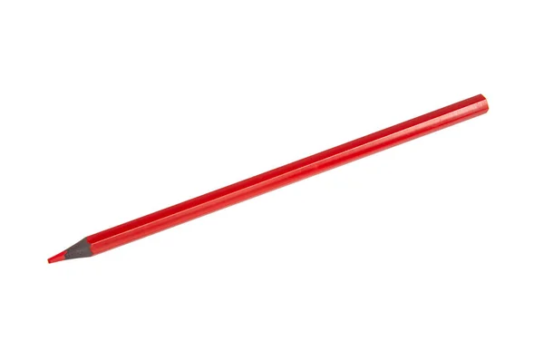 Červená Barva Tužka Izolovaná Bílém — Stock fotografie