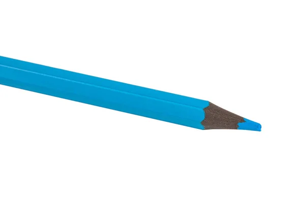 Синій Кольоровий Олівець Мистецтва Ізольований Білому — стокове фото