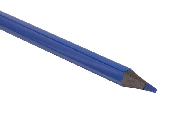 Lápis Cor Azul Para Arte Isolada Branco — Fotografia de Stock