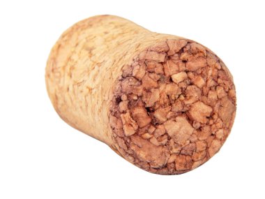 Şarap mantarı makrosu beyaza izole edilmiş.