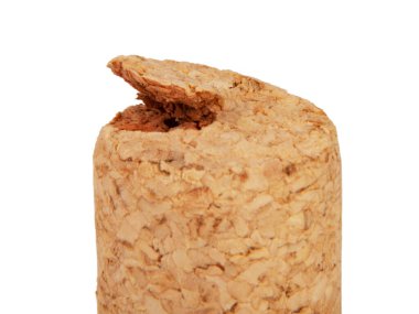 Şarap mantarı makrosu beyaza izole edilmiş.