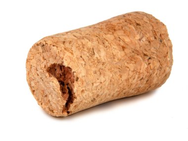 Şarap mantarı makrosu beyaza izole edilmiş.