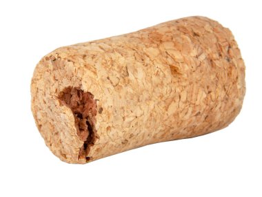 Şarap mantarı makrosu beyaza izole edilmiş.