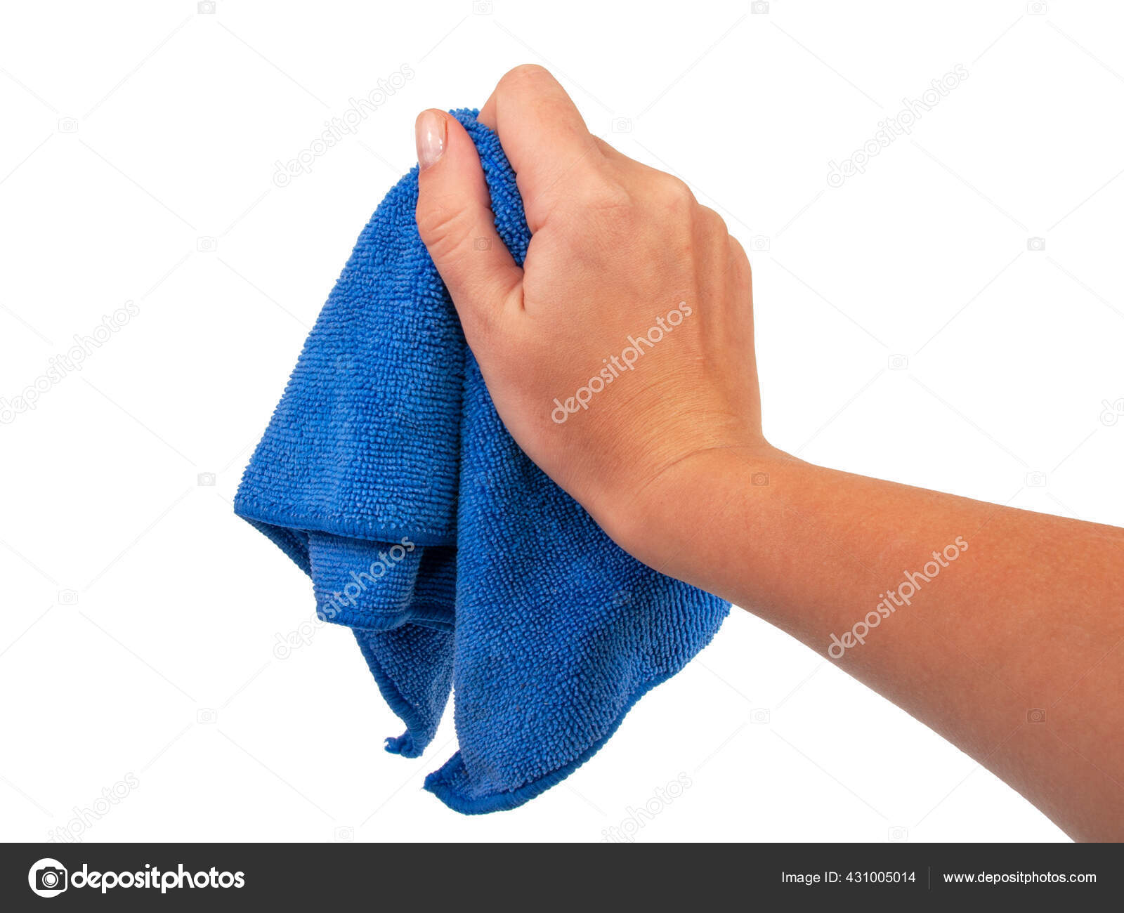Blue Cleaning Rag Hand Isolated White Stock Photo by ©tkachukyelyzaveta  431005014