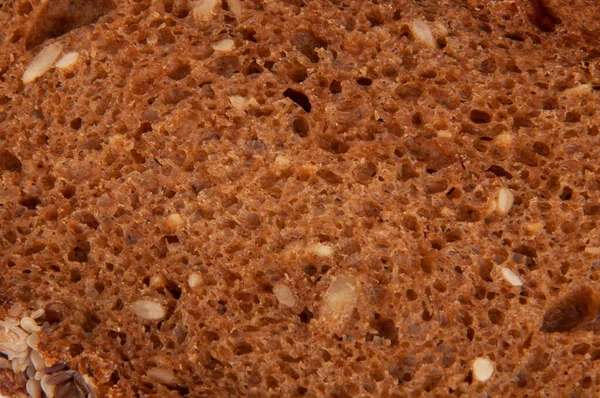 Snijd Van Graanbrood Macro Textuur — Stockfoto