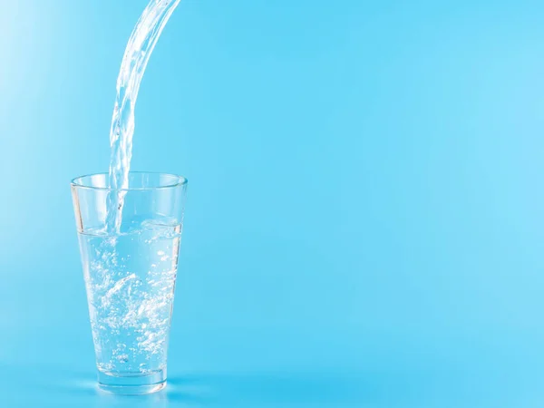 Üveg Víz Aqua Kék Háttér — Stock Fotó