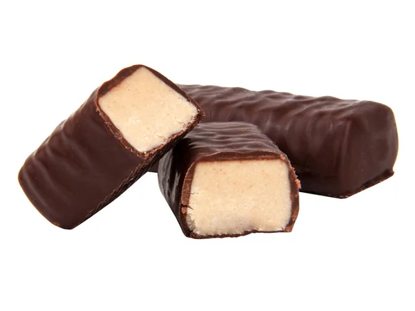 Čokoládové Bonbóny Plněním Pralinky Izolované Bílém — Stock fotografie