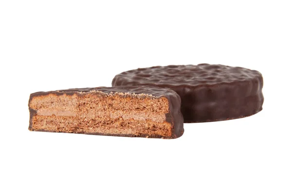 Choklad Smörgås Cookies Isolerade Den Vita — Stockfoto