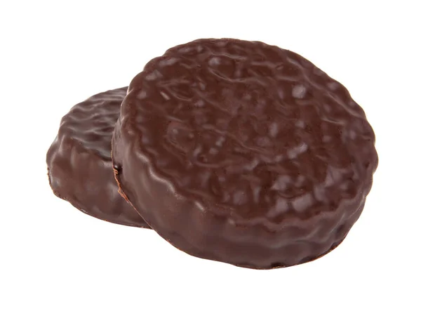 Čokoládové Sendviče Izolované Bílém — Stock fotografie