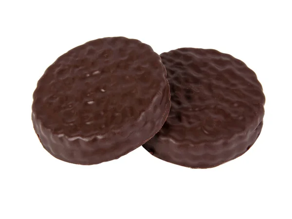 Chocolate Sandwich Cookies Isolated White — Stock Photo, Image