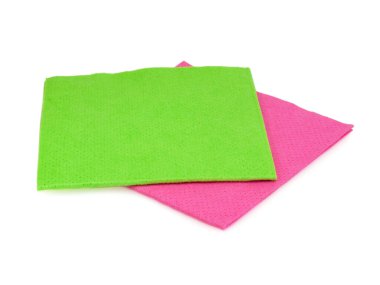 Temizlik için bez parçası beyazda izole edildi