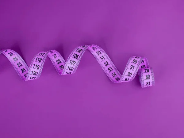 Purple Tape Measure Violet Background — Stock Photo, Image