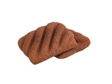 Beyaz arka planda izole edilmiş kremalı çikolatalı kurabiye