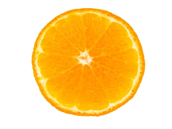 Perfekt Orange Frukt Skiva Isolerad Den Vita Bakgrunden — Stockfoto