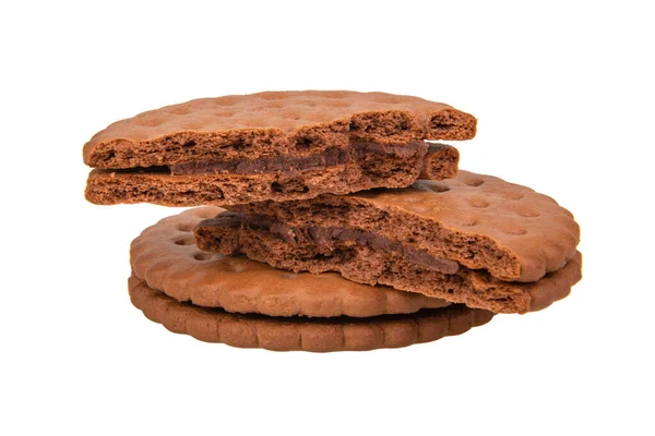 Brun Smörgås Cookies Isolerade Den Vita Bakgrunden — Stockfoto