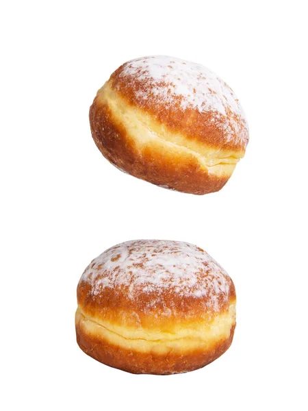 Savoureux Berliner Donuts Ballon Isolé Sur Fond Blanc — Photo