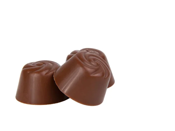 Doces Chocolate Com Leite Doce Isolado Fundo Branco — Fotografia de Stock