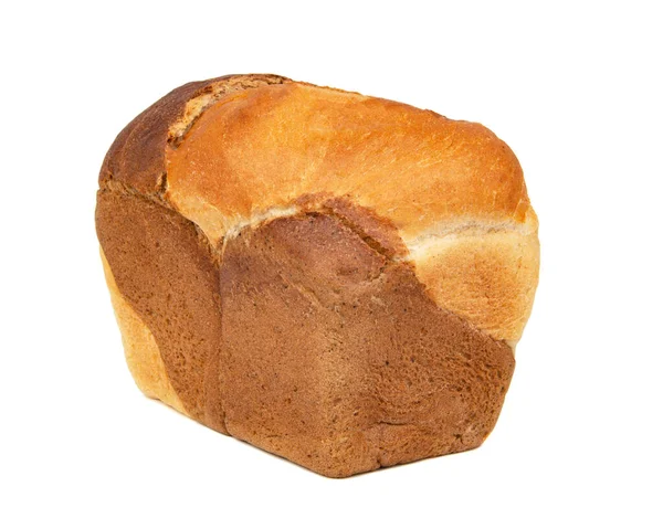 Beyaz Arka Planda Izole Edilmiş Çift Beyaz Kahverengi Ekmek — Stok fotoğraf