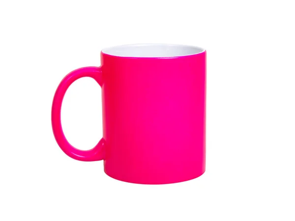 Pink Matt Cup Ceramic Isolated White Background — Stock Photo, Image