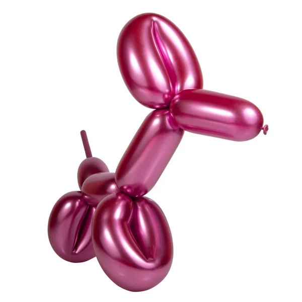 Pink Bright Balloon Dog Isolated White Background — Stock Photo, Image