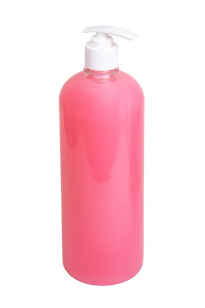 Pink Liquid Gel Soap Dispenser Bottle Isolated White Background — 图库照片