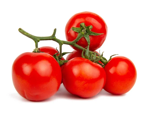 Branche Tomates Rouges Fraîches Isolée Sur Fond Blanc — Photo