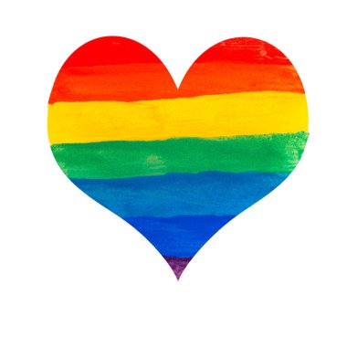 Gökkuşağı boya sanatı lgbt sembolü beyaz arkaplanda izole
