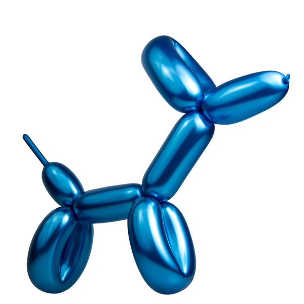 Figura Brillante Globo Perro Color Azul Aislado Sobre Fondo Blanco —  Fotos de Stock