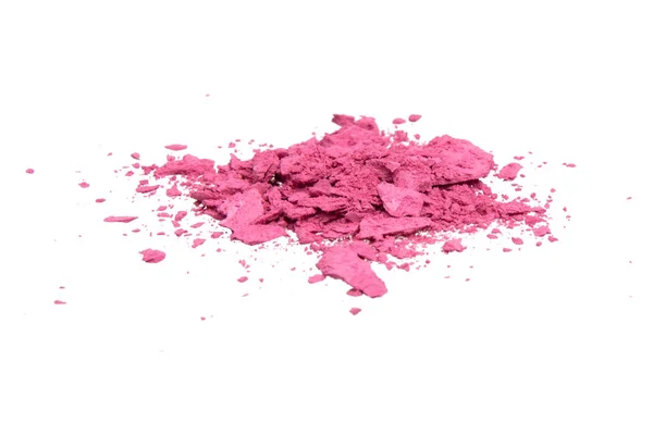 Измельченный Розовый Румяна Тени Век Косметический Продукт Изолирован Белом Фоне — стоковое фото