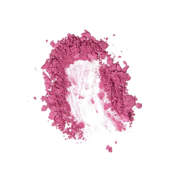 Crushed Rosa Rouge Lidschatten Kosmetikprodukt Isoliert Auf Dem Weißen Hintergrund — Stockfoto