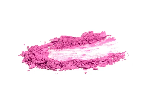 Crushed Rosa Rouge Lidschatten Kosmetikprodukt Isoliert Auf Dem Weißen Hintergrund — Stockfoto