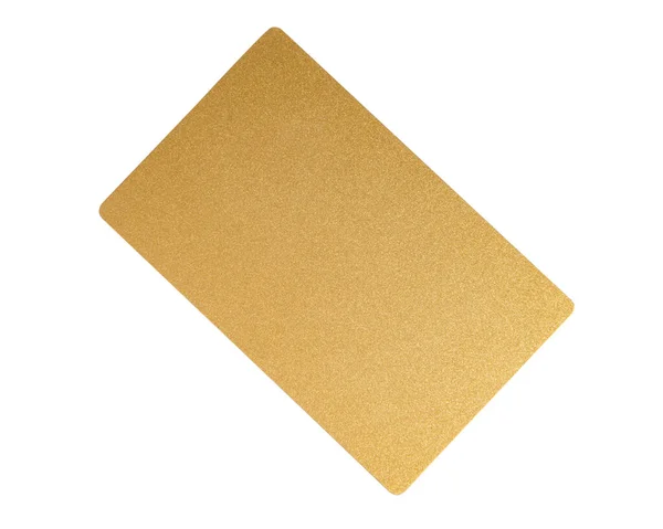 ホワイトに分離されたゴールドメタルビジネスカード — ストック写真
