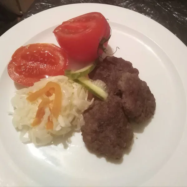 Cuisiné Des Escalopes Pour Dîner Elles Sont Avérées Très Savoureuses — Photo