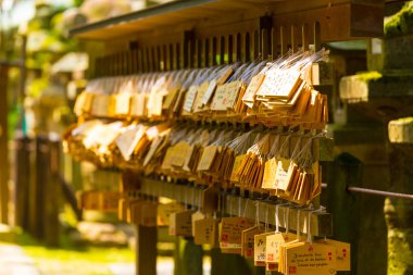 Ema ahşap etiket Shinto Todai-Ji H açılı istiyor