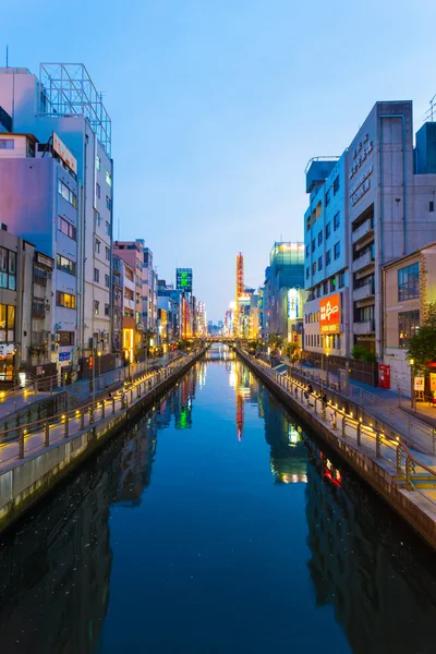 Dotonbori Canal Azul Hora Noite Osaka V — Fotografia de Stock