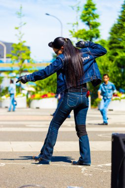 Arka erkek Rockabilly tam Jean Yoyogi Park Tokyo