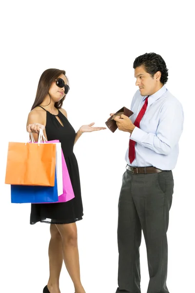 Wife Demanding No Money Poor Husband Shopping V Stock Picture