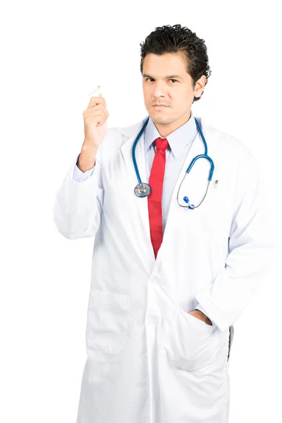 Latino dottore poppa holding su sigaretta lato — Foto Stock