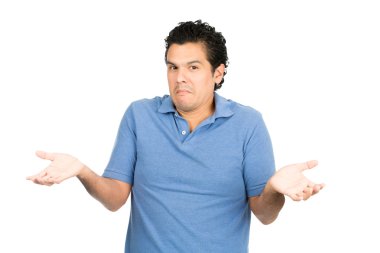 Emin değilim Latin bey kadar Shrugging eller omuz
