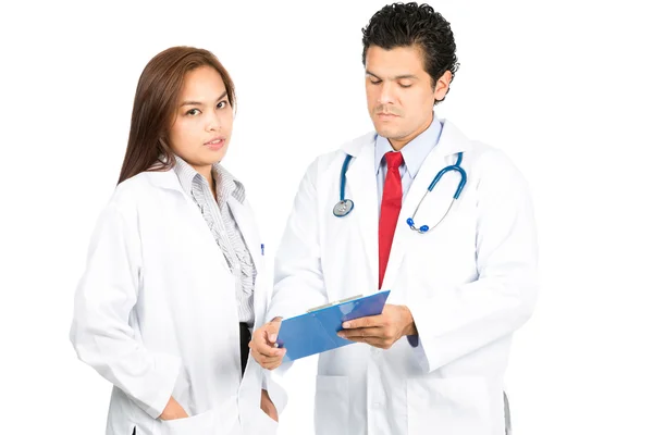 Diverse Male Female Doctor Team Mixed Listening — Stock Photo, Image