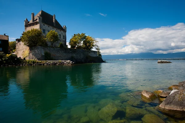 Lake Geneva Waterfront Mansion Yvoire França — Fotografia de Stock