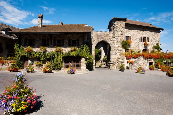 Medieval Village Yvoire France Entry Gate Wall — Zdjęcie stockowe