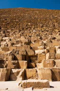 Uyarı işareti Giza Keops Piramidi Khufu Cheops Bankası