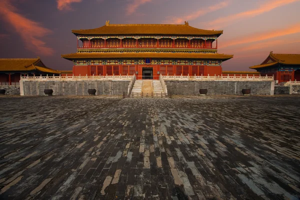 Sunrise Forbidden City Imperial Palace Wet Ground — Fotografie, imagine de stoc