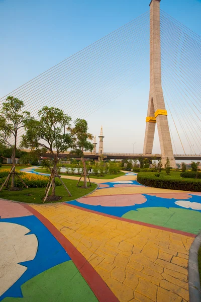 Bangkok Park Rama II Suspension Bridge — Stock Photo, Image