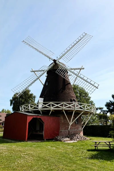 Старая Ветряная Мельница Возле Оддера Дания — стоковое фото