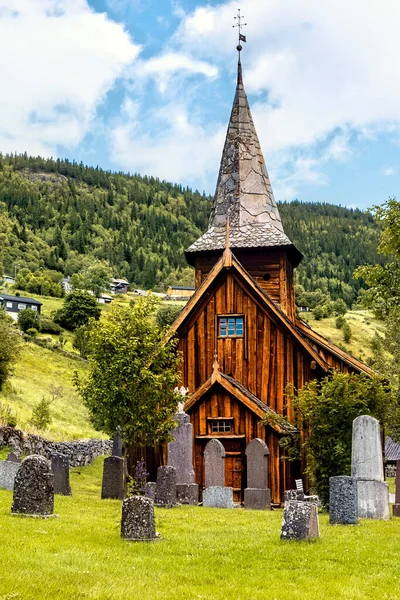 Hol Norvegia Luglio 2017 Vecchia Chiesa Del Medioevo Hol — Foto Stock