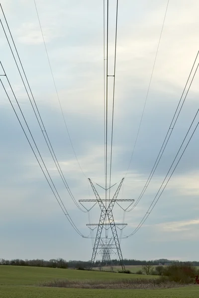 Power Pylons in the Field — Stock Photo, Image