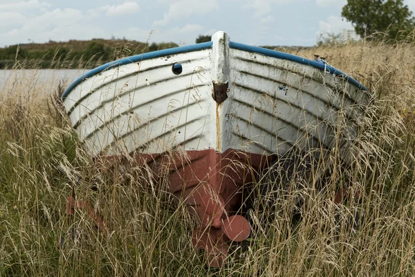 Stará loď v trávě — Stock fotografie