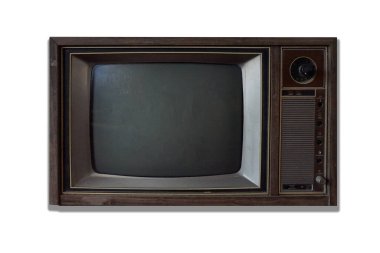 Klasik Vintage Retro Style eski televizyon. İzole edilmiş arka planda eski televizyon.